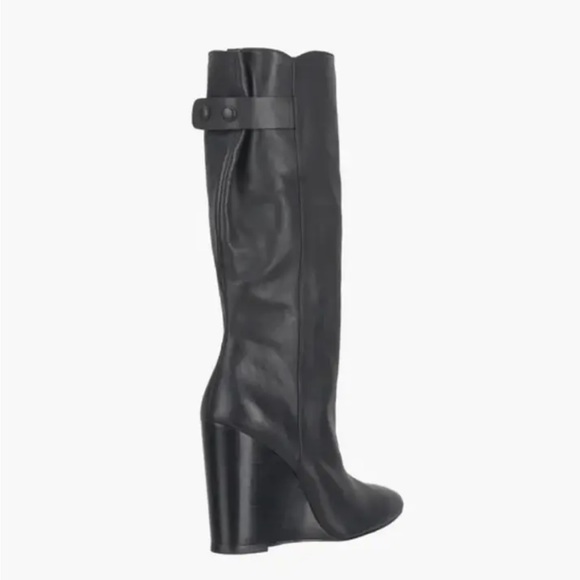 Zara genuine leather black wedge boots - Picture 5 of 15